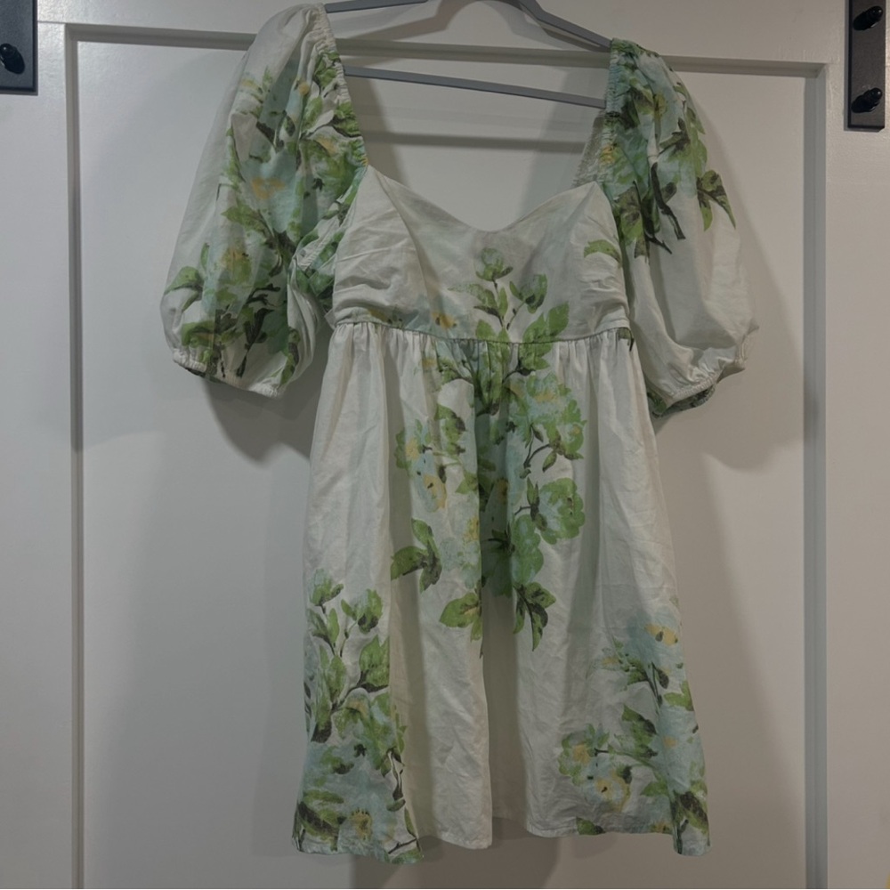 Free People Floral Puff Sleeve Dress